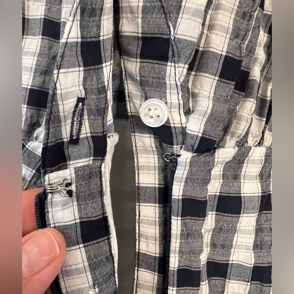🆕🤍Veronica Beard 🤍Plaid Navy and White Women's Dress. Size M - Picture 10 of 12
